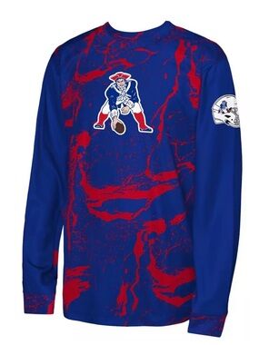 NFL Blue & Red Retro Splatter Crew Shirt NWT Size M (10/12)
